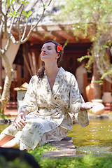 Image showing spa treatment at tropical resort