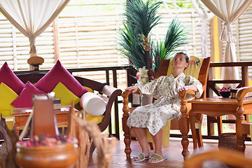 Image showing spa treatment at tropical resort