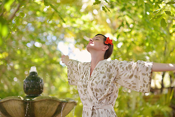 Image showing spa treatment at tropical resort