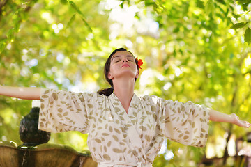 Image showing spa treatment at tropical resort