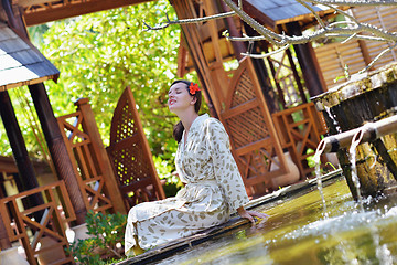 Image showing spa treatment at tropical resort