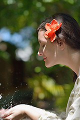 Image showing spa treatment at tropical resort