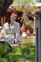 Image showing spa treatment at tropical resort