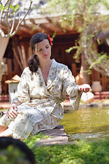 Image showing spa treatment at tropical resort