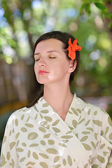 Image showing spa treatment at tropical resort