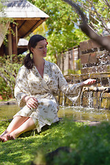 Image showing spa treatment at tropical resort