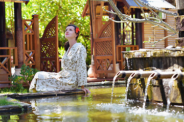 Image showing spa treatment at tropical resort