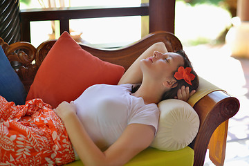 Image showing spa treatment at tropical resort