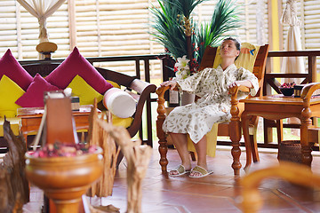 Image showing spa treatment at tropical resort