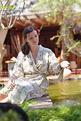 Image showing spa treatment at tropical resort