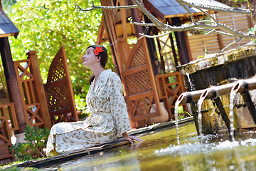 Image showing spa treatment at tropical resort