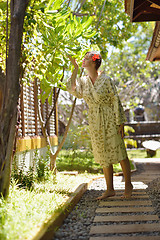 Image showing spa treatment at tropical resort