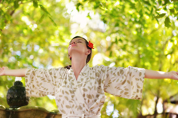 Image showing spa treatment at tropical resort