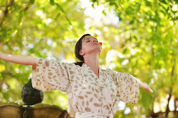 Image showing spa treatment at tropical resort