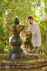 Image showing spa treatment at tropical resort