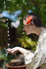 Image showing spa treatment at tropical resort