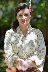 Image showing spa treatment at tropical resort