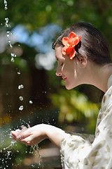 Image showing spa treatment at tropical resort