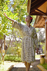 Image showing spa treatment at tropical resort