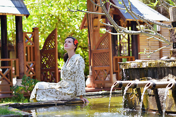 Image showing spa treatment at tropical resort