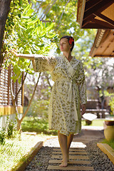 Image showing spa treatment at tropical resort