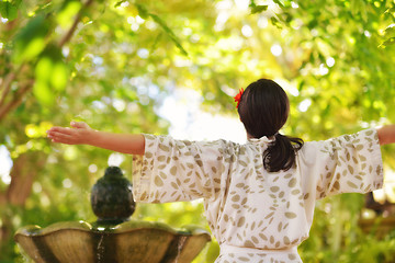 Image showing spa treatment at tropical resort