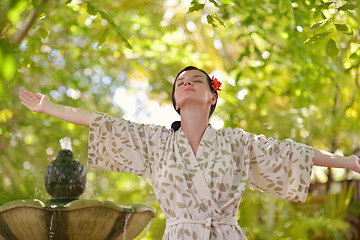 Image showing spa treatment at tropical resort