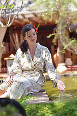 Image showing spa treatment at tropical resort