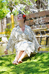 Image showing spa treatment at tropical resort