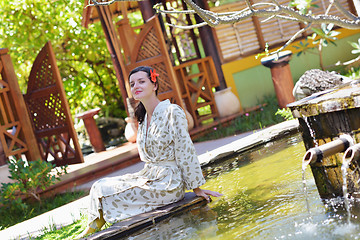 Image showing spa treatment at tropical resort