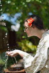 Image showing spa treatment at tropical resort