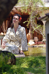 Image showing spa treatment at tropical resort