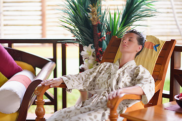 Image showing spa treatment at tropical resort