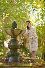 Image showing spa treatment at tropical resort