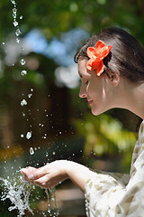 Image showing spa treatment at tropical resort