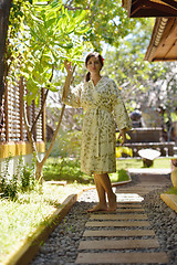 Image showing spa treatment at tropical resort