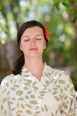 Image showing spa treatment at tropical resort