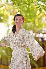 Image showing spa treatment at tropical resort