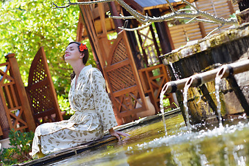 Image showing spa treatment at tropical resort