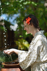 Image showing spa treatment at tropical resort