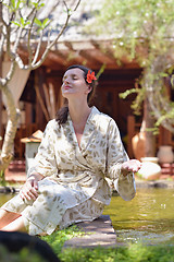 Image showing spa treatment at tropical resort