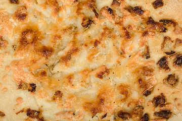 Image showing texture of bread with cheese and onion 