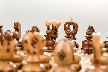 Image showing chess board focus to black king and queen 