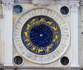 Image showing Zodiac clock in Venice