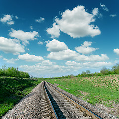 Image showing cloudy sky over railroad