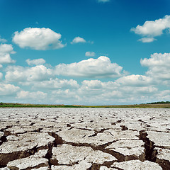 Image showing drought earth and dramatic sky with clouds