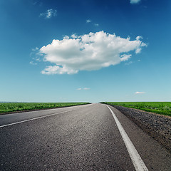 Image showing one big cloud and asphalt road