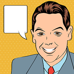 Image showing smiling businessman, pop art style illustration