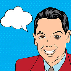 Image showing smiling businessman, pop art style illustration