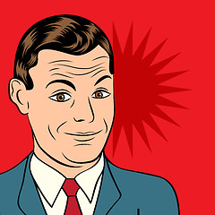 Image showing smiling businessman, pop art style illustration